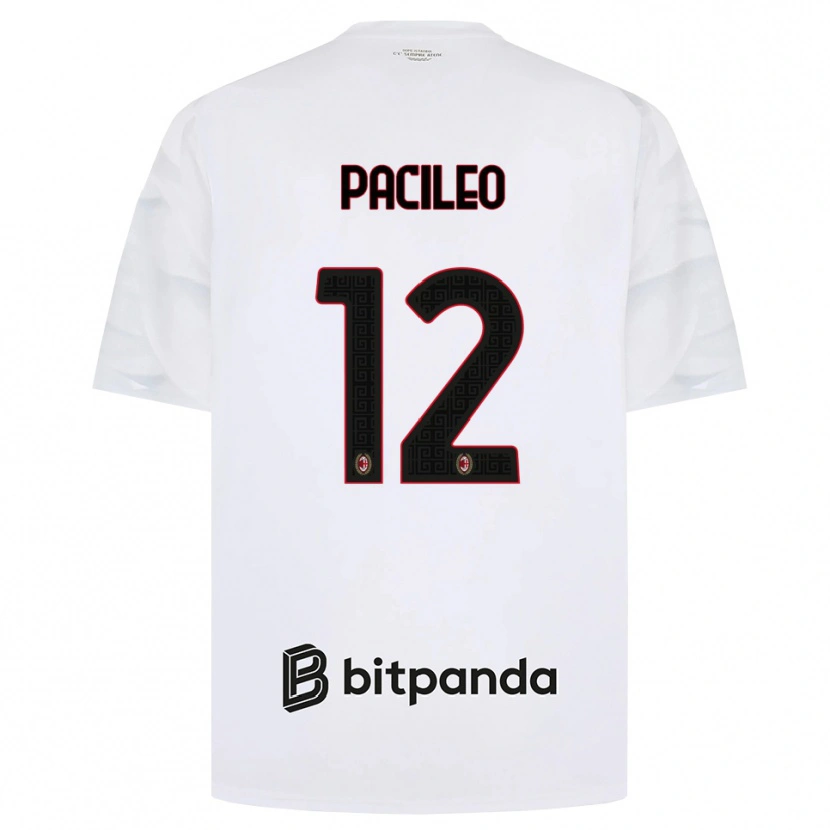 Danxen Mujer Camiseta Alessandro Pacileo #12 Blanco Rojo Negro 2ª Equipación 2026/27 La Camisa