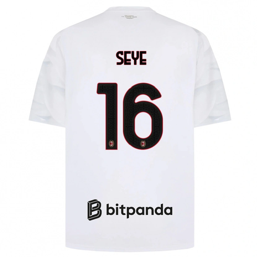 Danxen Mujer Camiseta Abdou Seye #16 Blanco Rojo Negro 2ª Equipación 2026/27 La Camisa