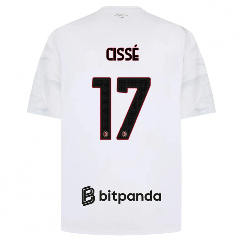 Danxen Mujer Camiseta Maiga-Hamadoun Cissé #17 Blanco Rojo Negro 2ª Equipación 2026/27 La Camisa