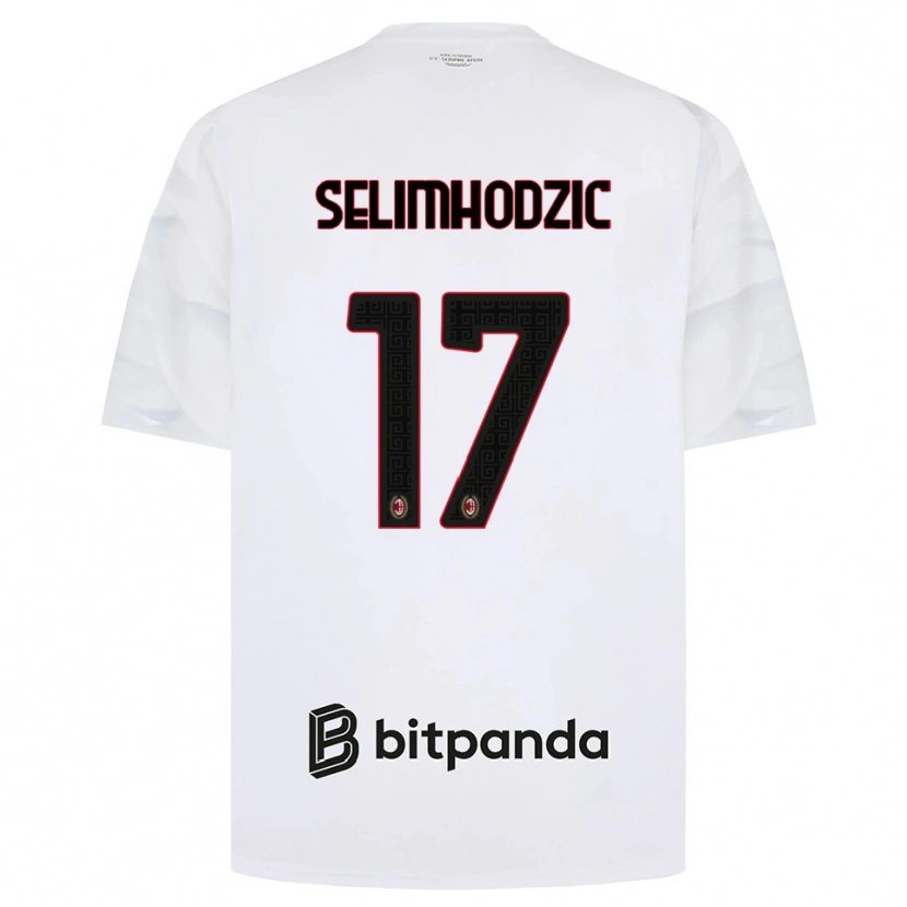 Danxen Mujer Camiseta Noa Selimhodzic #17 Blanco Rojo Negro 2ª Equipación 2026/27 La Camisa