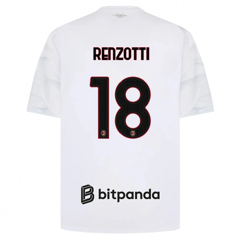 Danxen Mujer Camiseta Monica Renzotti #18 Blanco Rojo Negro 2ª Equipación 2026/27 La Camisa