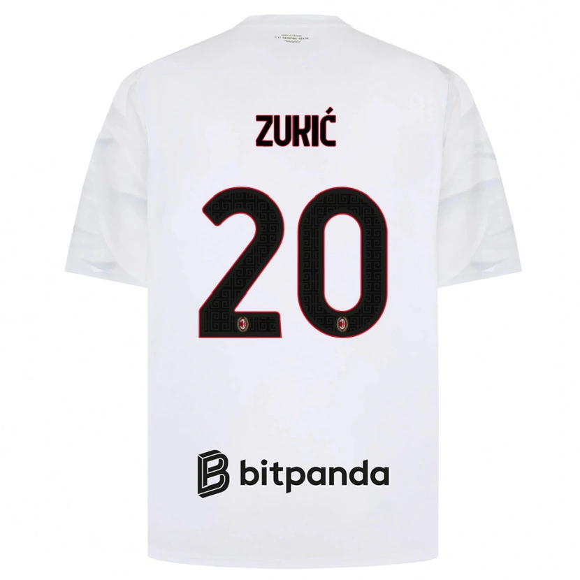 Danxen Mujer Camiseta Damir Zukic #20 Blanco Rojo Negro 2ª Equipación 2026/27 La Camisa