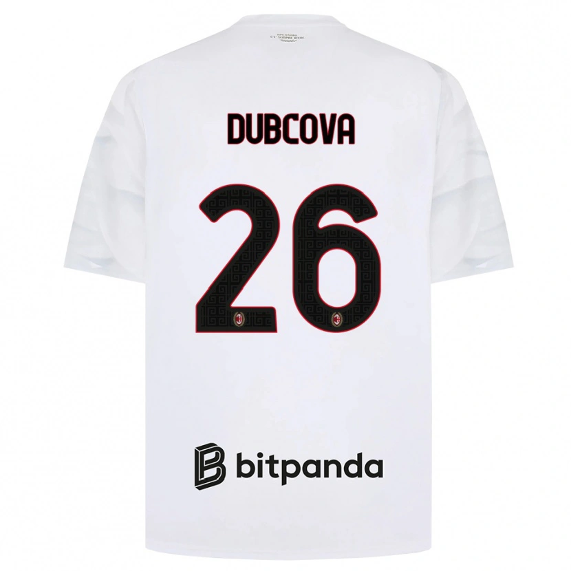 Danxen Mujer Camiseta Michaela Dubcova #26 Blanco Rojo Negro 2ª Equipación 2026/27 La Camisa