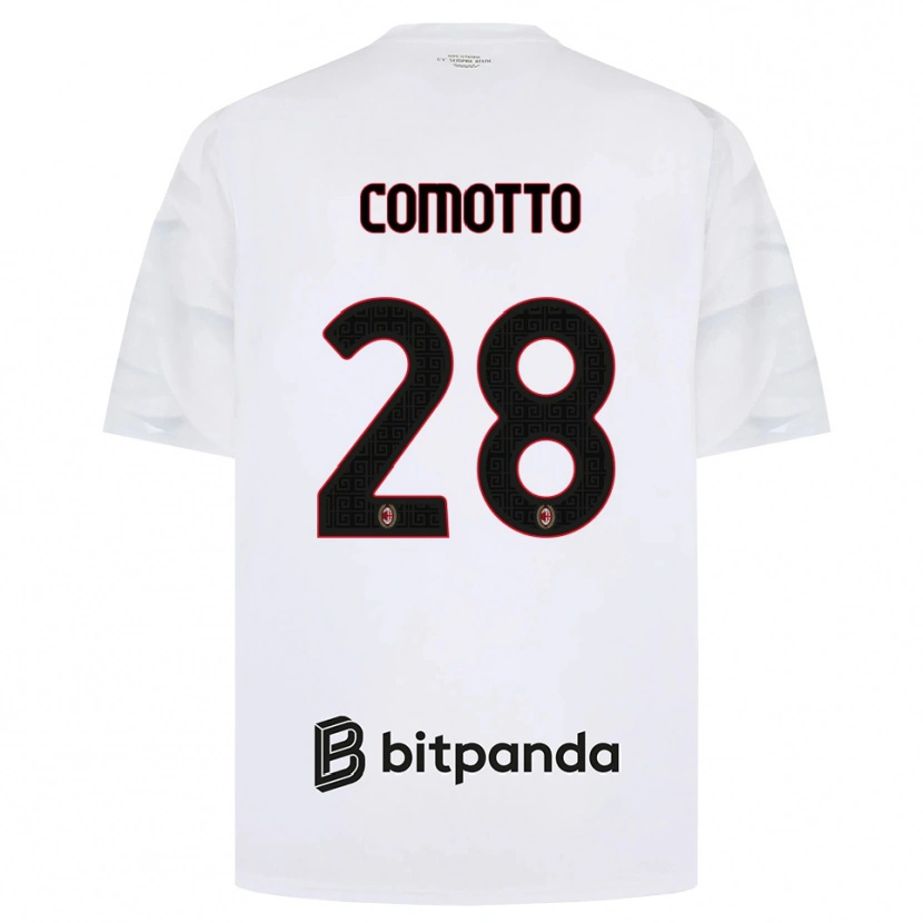 Danxen Mujer Camiseta Christian Comotto #28 Blanco Rojo Negro 2ª Equipación 2026/27 La Camisa