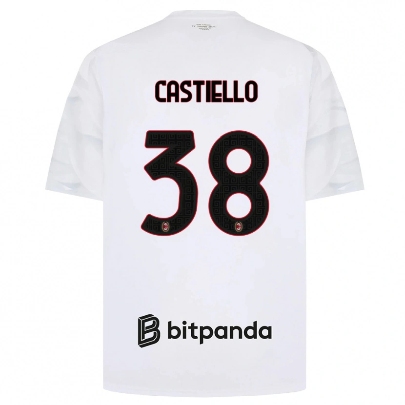 Danxen Mujer Camiseta Alex Castiello #38 Blanco Rojo Negro 2ª Equipación 2026/27 La Camisa