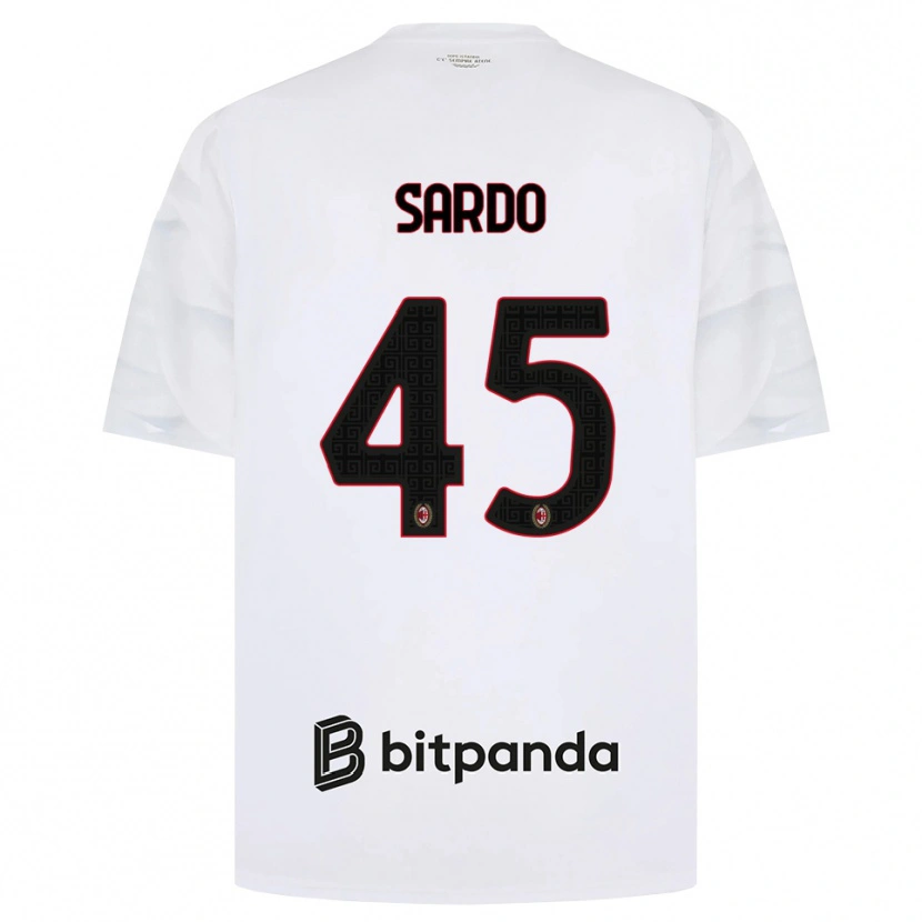 Danxen Mujer Camiseta Jacopo Sardo #45 Blanco Rojo Negro 2ª Equipación 2026/27 La Camisa