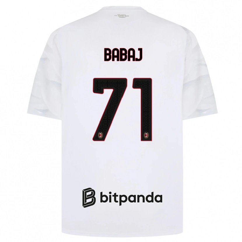 Danxen Mujer Camiseta Aron Babaj #71 Blanco Rojo Negro 2ª Equipación 2026/27 La Camisa