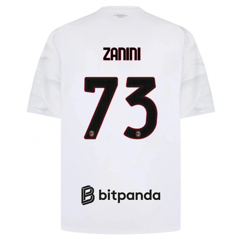 Danxen Mujer Camiseta Paola Zanini #73 Blanco Rojo Negro 2ª Equipación 2026/27 La Camisa
