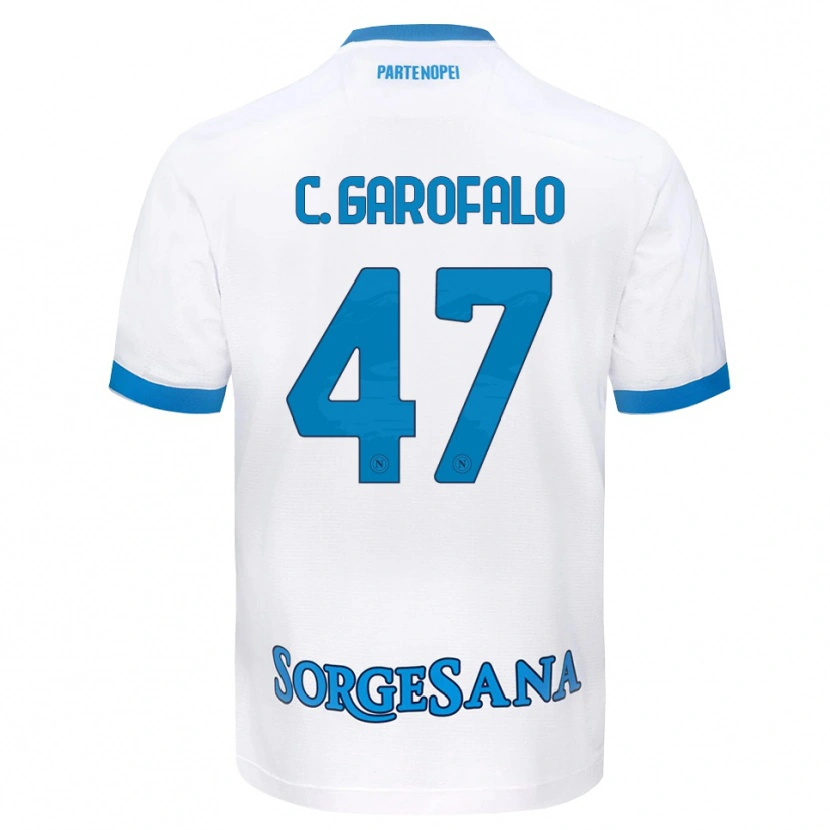 Danxen Mujer Camiseta Christian Garofalo #47 Blanco Azul Cielo 2ª Equipación 2026/27 La Camisa