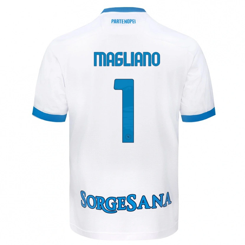 Danxen Mujer Camiseta Mattia Magliano #1 Blanco Azul Cielo 2ª Equipación 2026/27 La Camisa