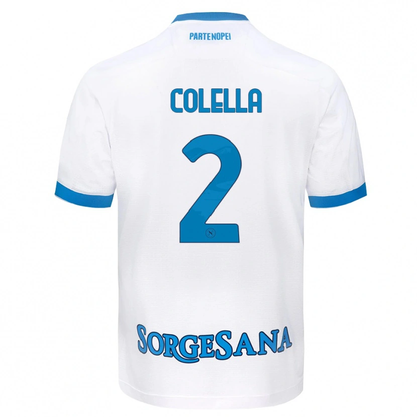 Danxen Mujer Camiseta Raffaele Colella #2 Blanco Azul Cielo 2ª Equipación 2026/27 La Camisa