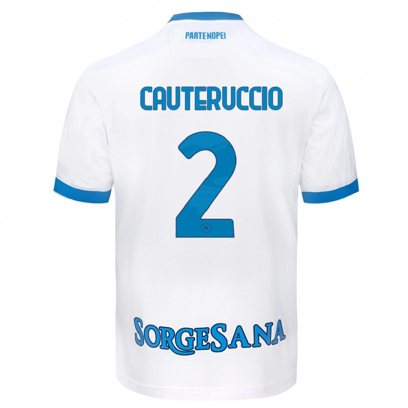 Danxen Mujer Camiseta Walter Cauteruccio #2 Blanco Azul Cielo 2ª Equipación 2026/27 La Camisa