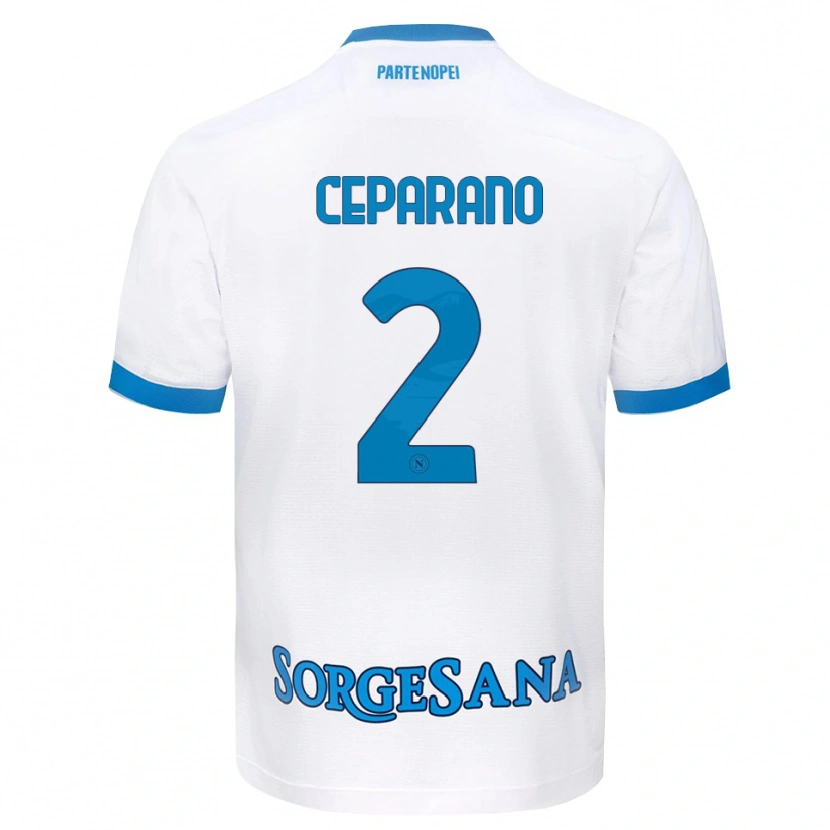Danxen Mujer Camiseta Mario Ceparano #2 Blanco Azul Cielo 2ª Equipación 2026/27 La Camisa