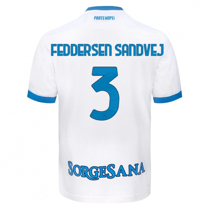 Danxen Mujer Camiseta Cecilie Feddersen Sandvej #3 Blanco Azul Cielo 2ª Equipación 2026/27 La Camisa