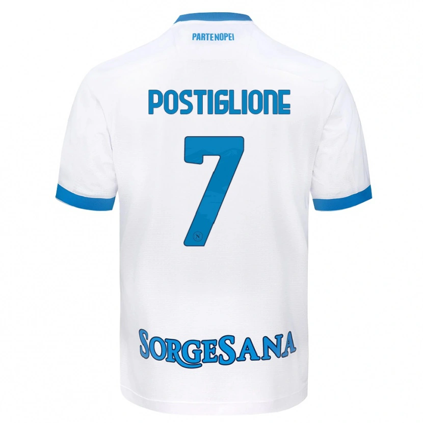 Danxen Mujer Camiseta Tommaso Postiglione #7 Blanco Azul Cielo 2ª Equipación 2026/27 La Camisa