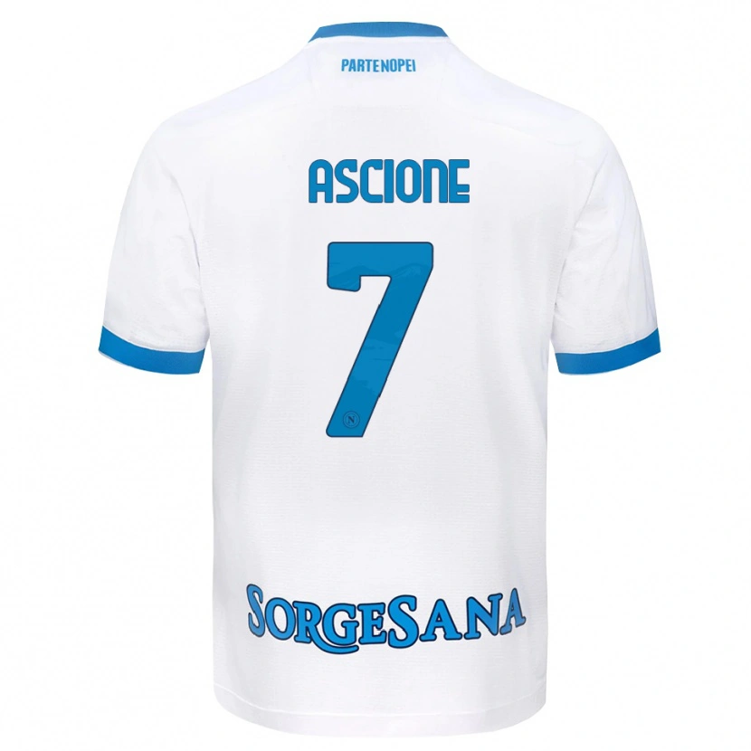 Danxen Mujer Camiseta Simone Ascione #7 Blanco Azul Cielo 2ª Equipación 2026/27 La Camisa