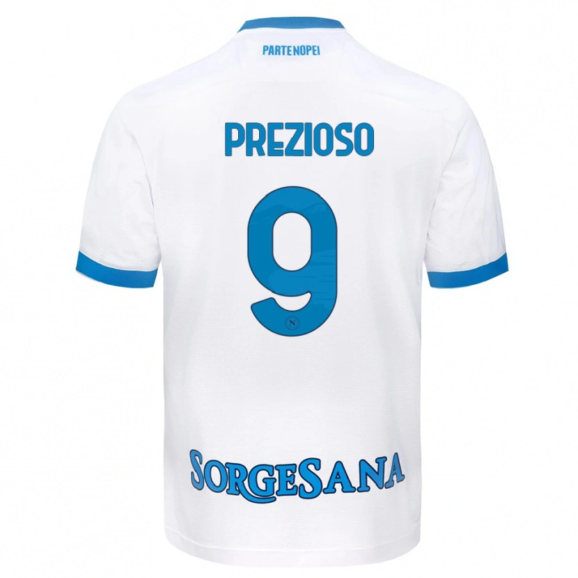 Danxen Mujer Camiseta Vittorio Prezioso #9 Blanco Azul Cielo 2ª Equipación 2026/27 La Camisa