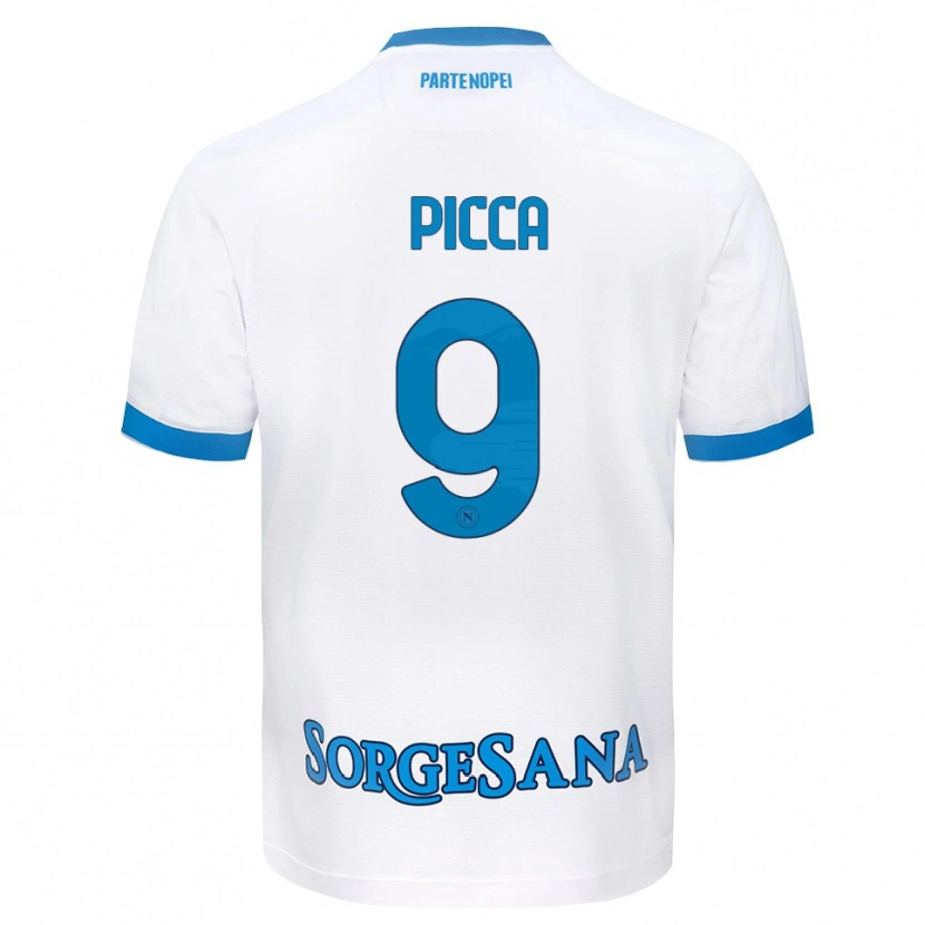 Danxen Mujer Camiseta Luigi Picca #9 Blanco Azul Cielo 2ª Equipación 2026/27 La Camisa