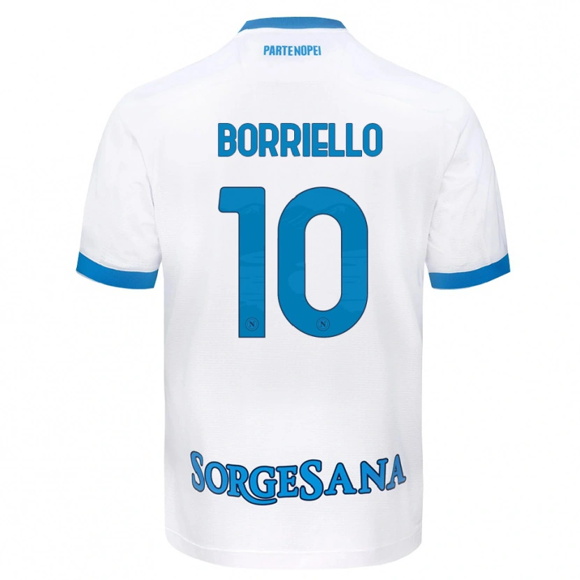 Danxen Mujer Camiseta Salvatore Borriello #10 Blanco Azul Cielo 2ª Equipación 2026/27 La Camisa