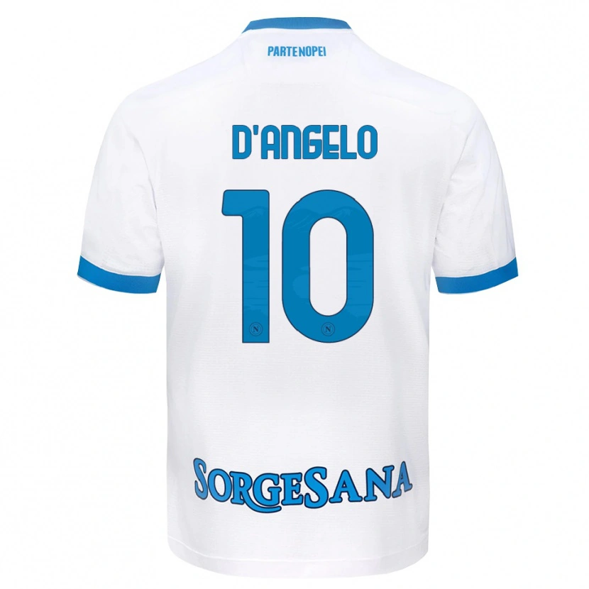 Danxen Mujer Camiseta Davide D'angelo #10 Blanco Azul Cielo 2ª Equipación 2026/27 La Camisa