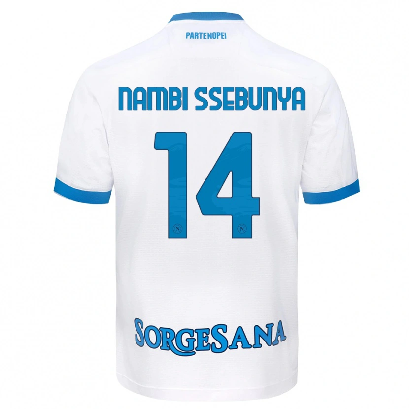 Danxen Mujer Camiseta Violah Nambi Ssebunya #14 Blanco Azul Cielo 2ª Equipación 2026/27 La Camisa