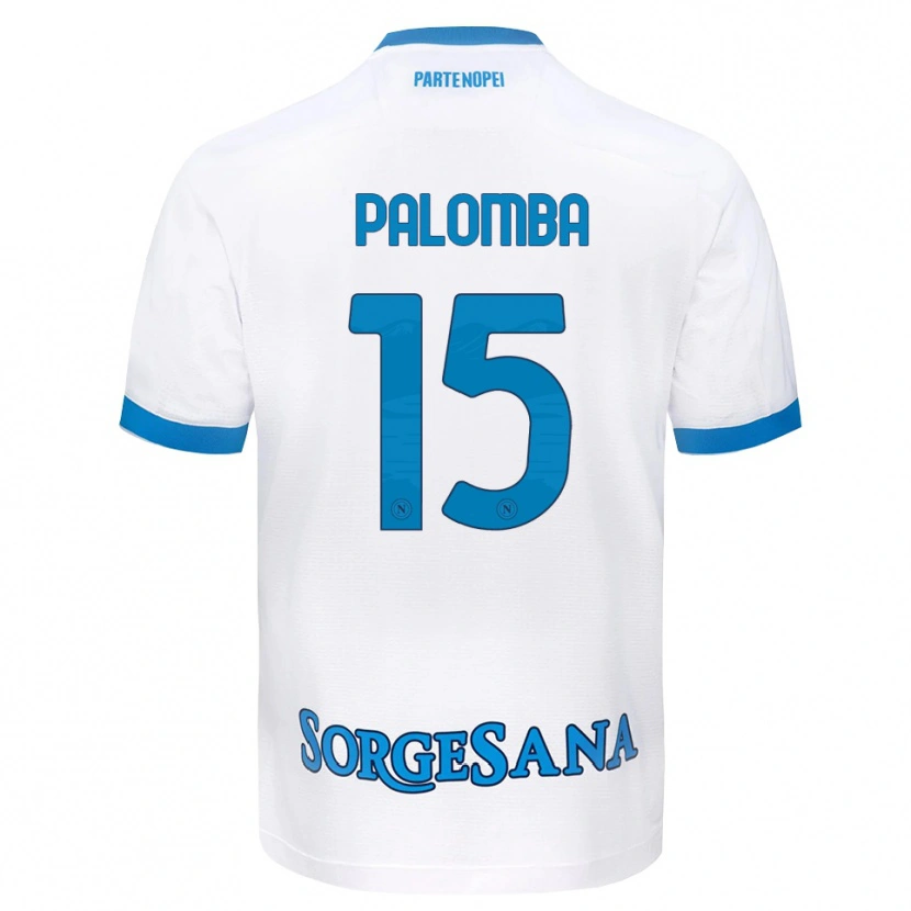 Danxen Mujer Camiseta Fabio Palomba #15 Blanco Azul Cielo 2ª Equipación 2026/27 La Camisa