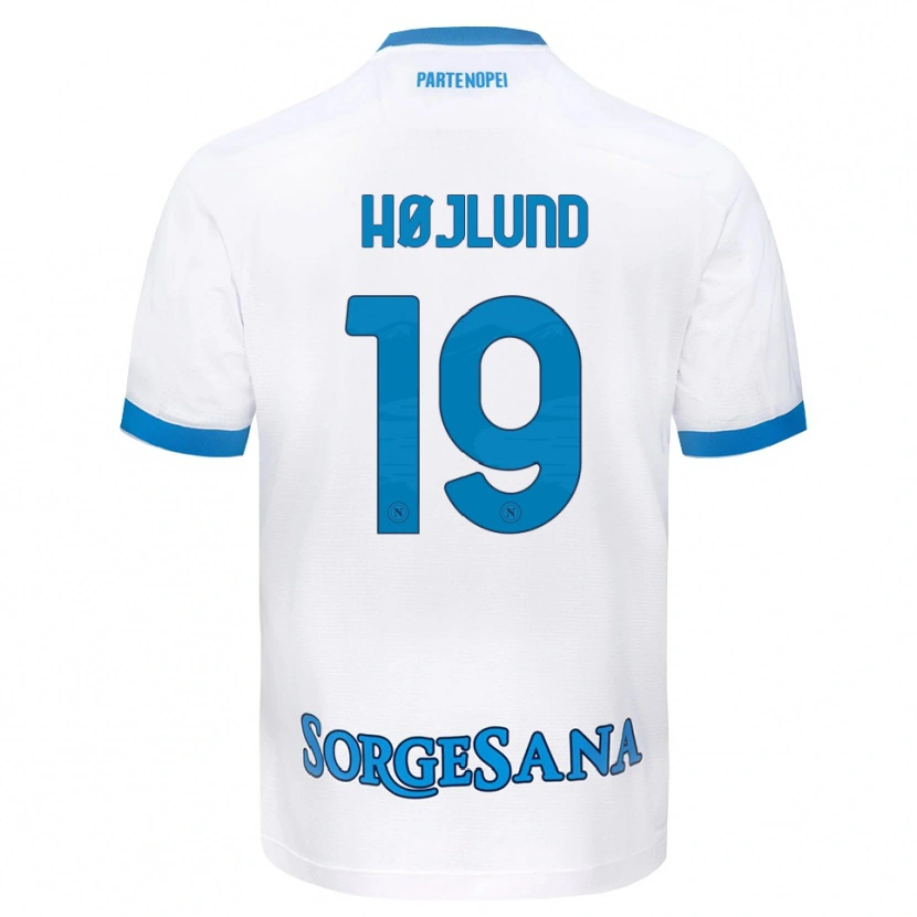 Danxen Mujer Camiseta Rasmus Højlund #19 Blanco Azul Cielo 2ª Equipación 2026/27 La Camisa