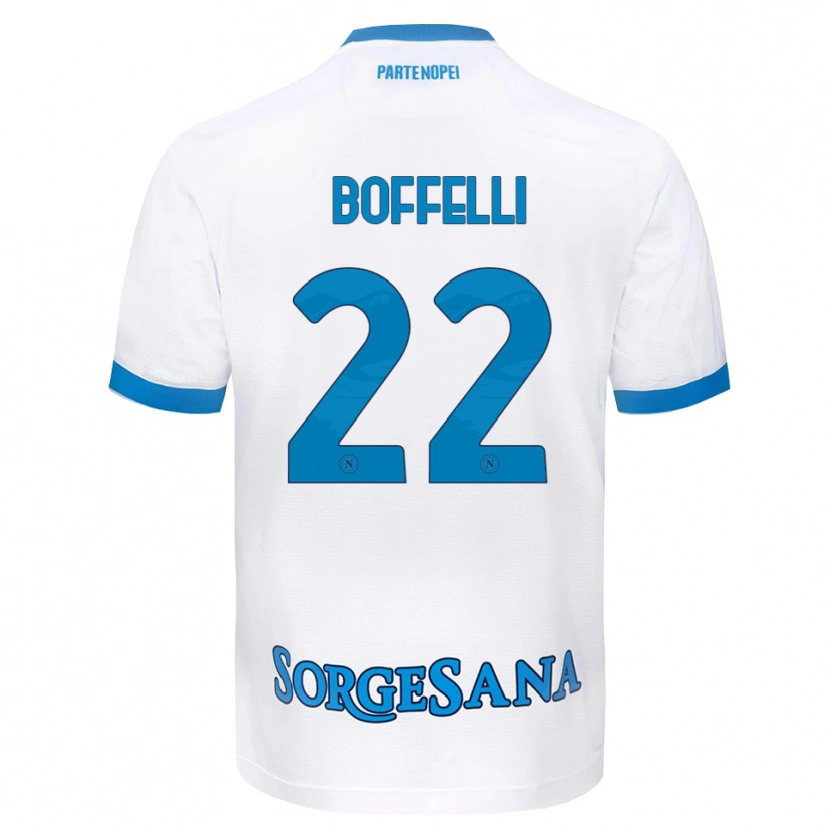Danxen Mujer Camiseta Valerio Boffelli #22 Blanco Azul Cielo 2ª Equipación 2026/27 La Camisa