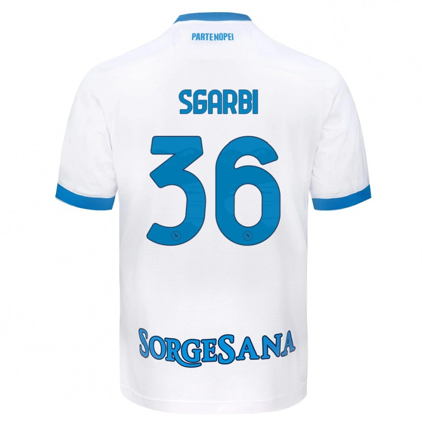 Danxen Mujer Camiseta Lorenzo Sgarbi #36 Blanco Azul Cielo 2ª Equipación 2026/27 La Camisa