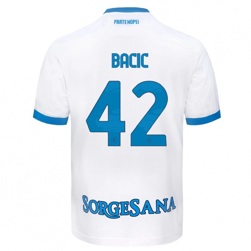 Danxen Mujer Camiseta Doris Bačić #42 Blanco Azul Cielo 2ª Equipación 2026/27 La Camisa