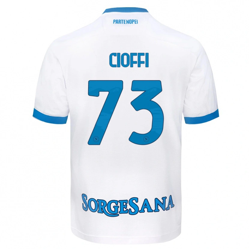 Danxen Mujer Camiseta Antonio Cioffi #73 Blanco Azul Cielo 2ª Equipación 2026/27 La Camisa