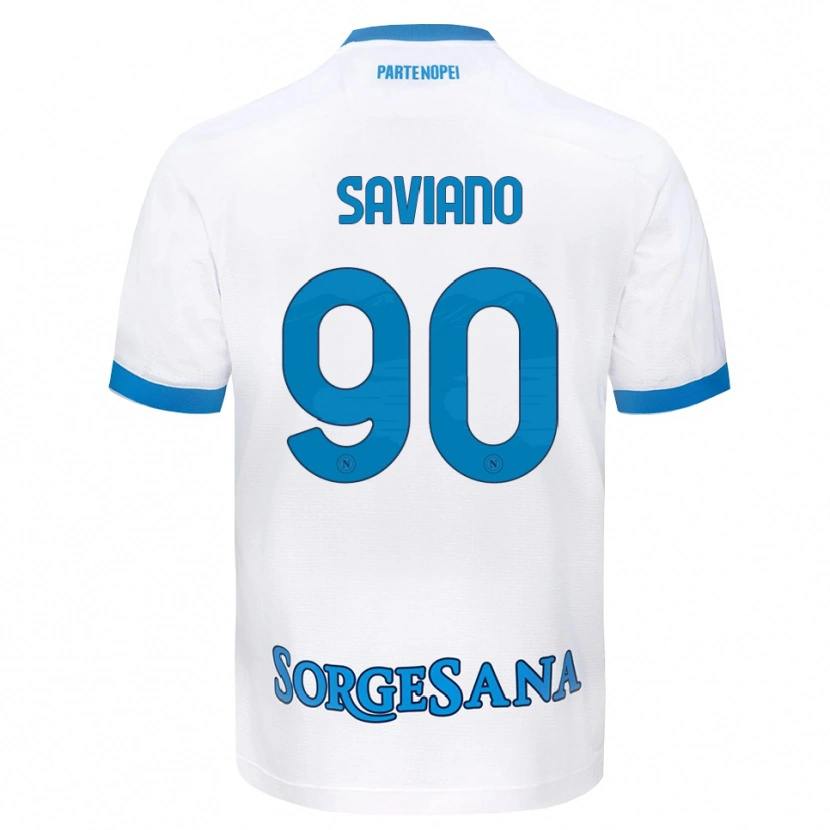 Danxen Mujer Camiseta Raffaele Saviano #90 Blanco Azul Cielo 2ª Equipación 2026/27 La Camisa