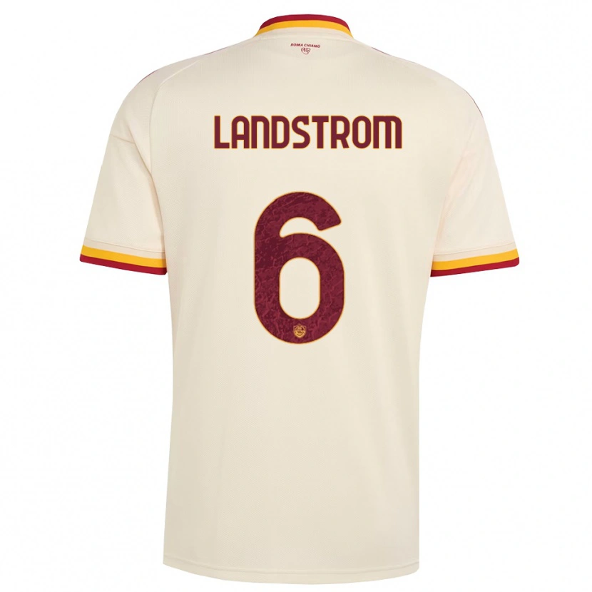 Danxen Mujer Camiseta Elin Landstrom #6 Champán Rojo Amarillo 2ª Equipación 2026/27 La Camisa