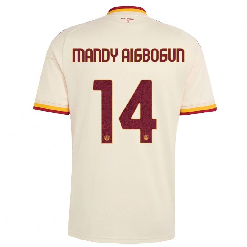 Danxen Mujer Camiseta Eseosa Mandy Aigbogun #14 Champán Rojo Amarillo 2ª Equipación 2026/27 La Camisa