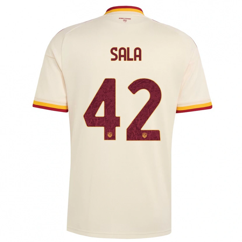 Danxen Mujer Camiseta Edoardo Sala #42 Champán Rojo Amarillo 2ª Equipación 2026/27 La Camisa