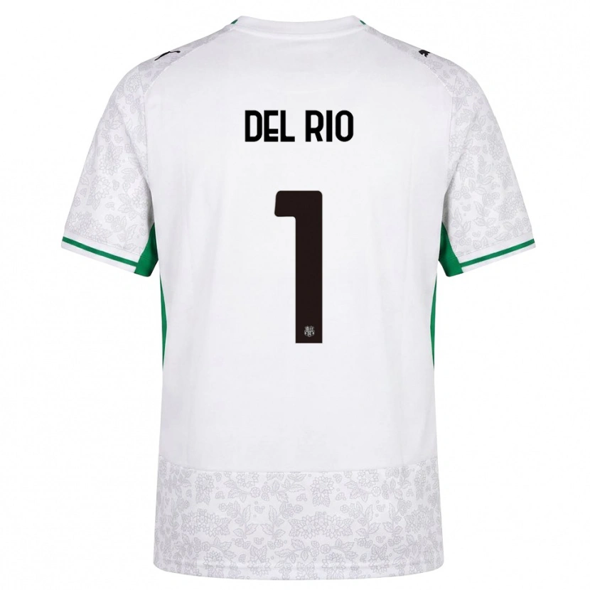 Danxen Mujer Camiseta Davide Del Rio #1 Blanco Negro Verde 2ª Equipación 2026/27 La Camisa