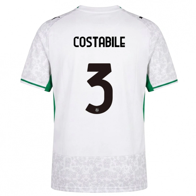 Danxen Mujer Camiseta Cristian Costabile #3 Blanco Negro Verde 2ª Equipación 2026/27 La Camisa