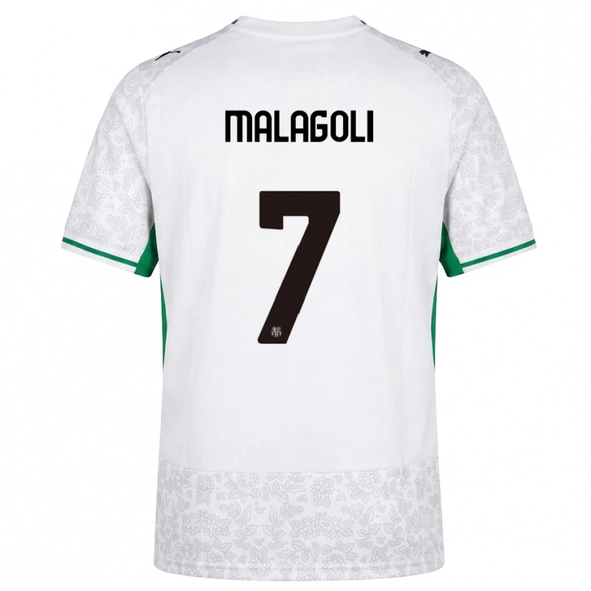 Danxen Mujer Camiseta Mattia Malagoli #7 Blanco Negro Verde 2ª Equipación 2026/27 La Camisa