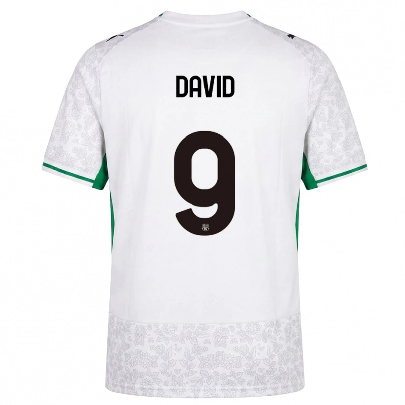 Danxen Mujer Camiseta Mario David #9 Blanco Negro Verde 2ª Equipación 2026/27 La Camisa