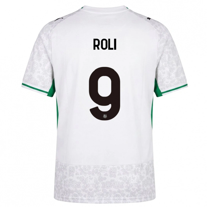 Danxen Mujer Camiseta Riccardo Roli #9 Blanco Negro Verde 2ª Equipación 2026/27 La Camisa