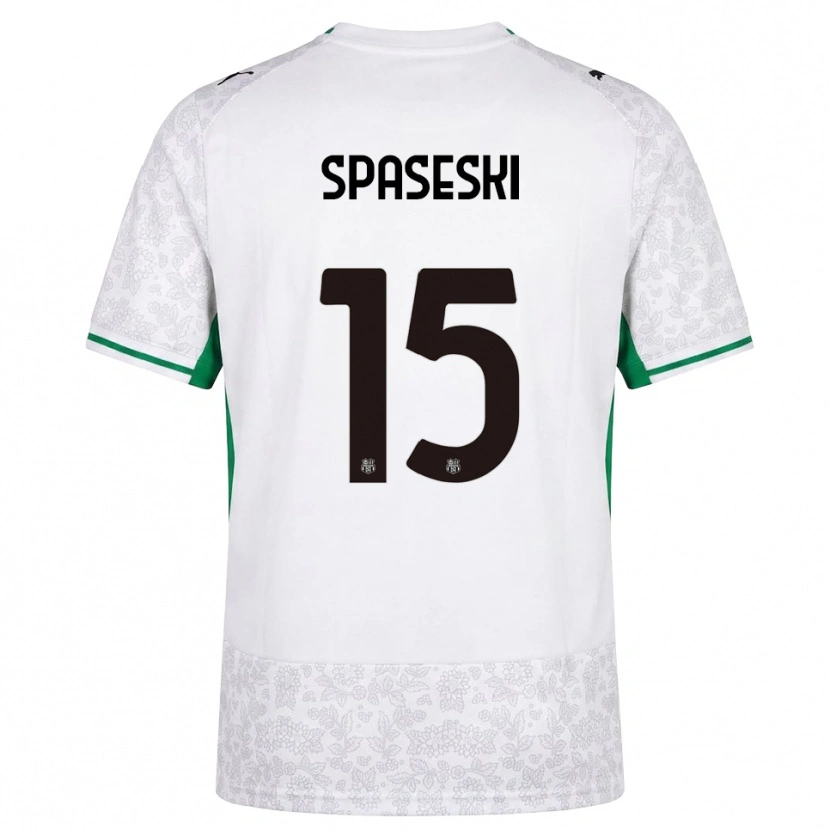 Danxen Mujer Camiseta Dejan Spaseski #15 Blanco Negro Verde 2ª Equipación 2026/27 La Camisa