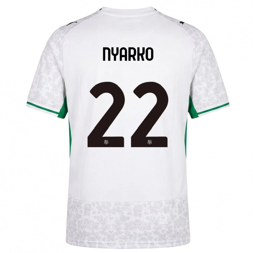 Danxen Mujer Camiseta Lorenzo Nyarko #22 Blanco Negro Verde 2ª Equipación 2026/27 La Camisa
