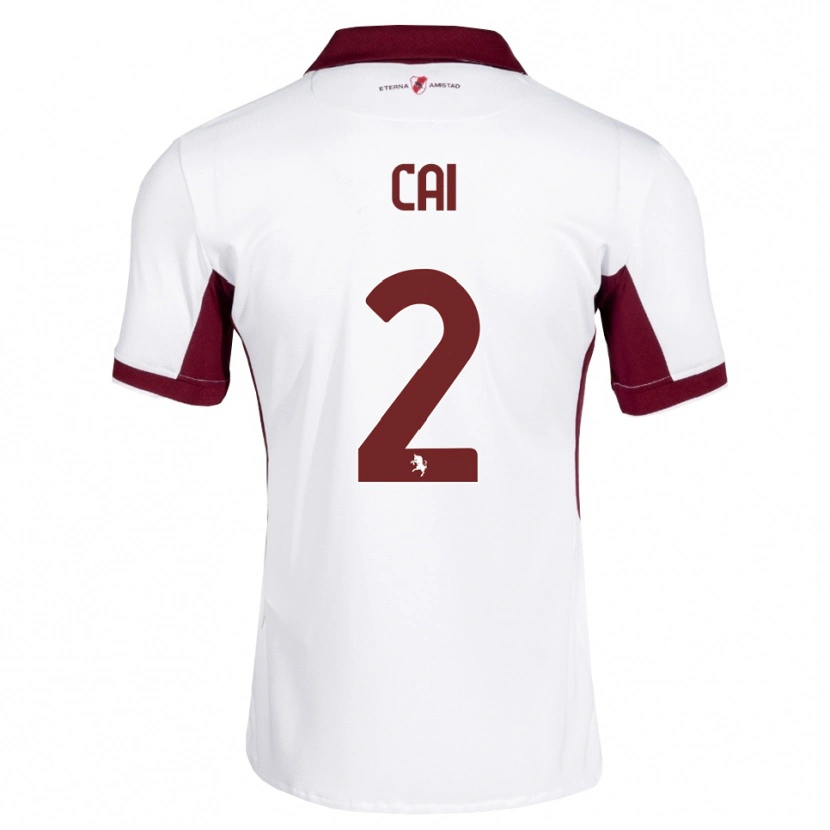 Danxen Mujer Camiseta Federico Cai #2 Burdeos Blanco Rojo 2ª Equipación 2026/27 La Camisa