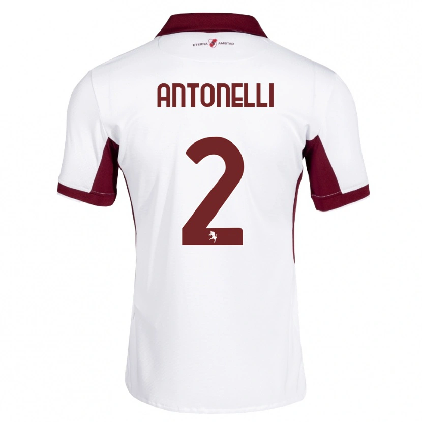 Danxen Mujer Camiseta Moise Antonelli #2 Burdeos Blanco Rojo 2ª Equipación 2026/27 La Camisa