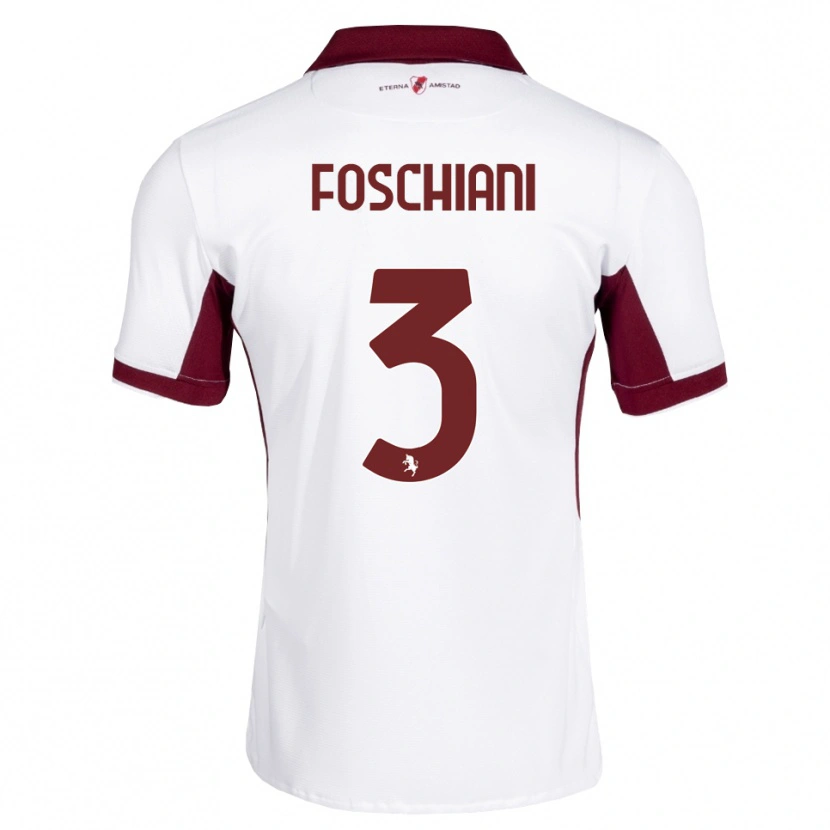 Danxen Mujer Camiseta Francesco Foschiani #3 Burdeos Blanco Rojo 2ª Equipación 2026/27 La Camisa