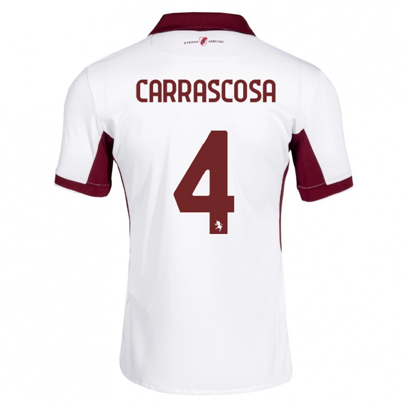 Danxen Mujer Camiseta Manuel Carrascosa #4 Burdeos Blanco Rojo 2ª Equipación 2026/27 La Camisa