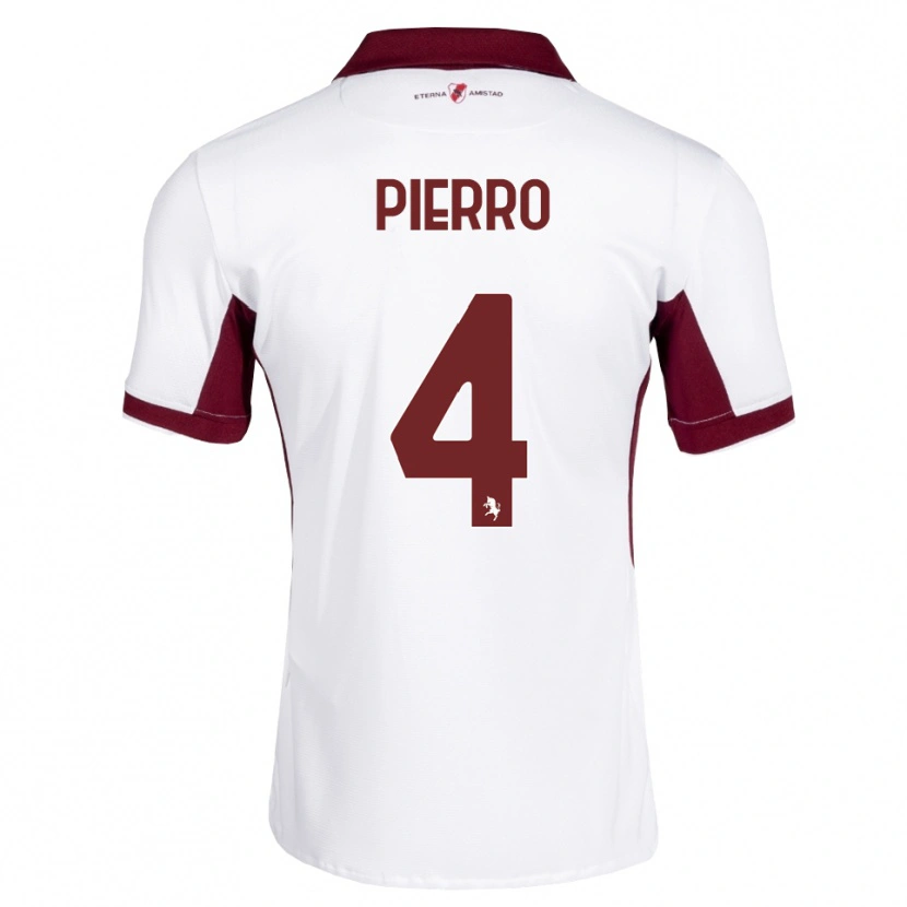 Danxen Mujer Camiseta Dennis Pierro #4 Burdeos Blanco Rojo 2ª Equipación 2026/27 La Camisa