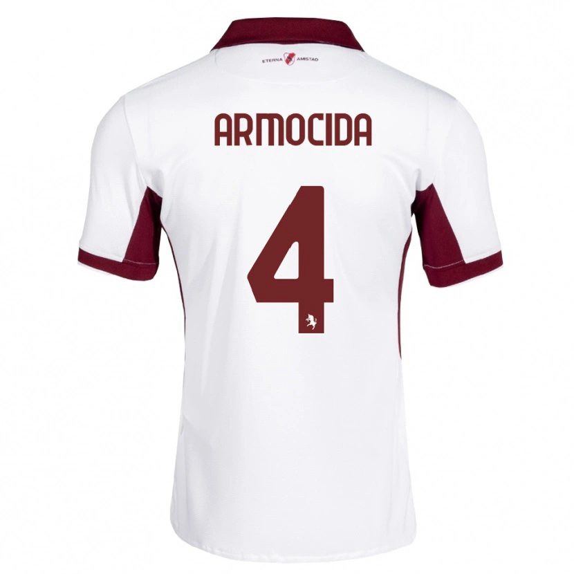 Danxen Mujer Camiseta Simone Armocida #4 Burdeos Blanco Rojo 2ª Equipación 2026/27 La Camisa