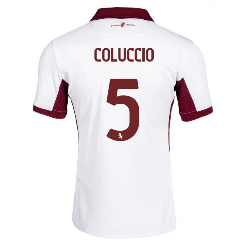 Danxen Mujer Camiseta Francesca Coluccio #5 Burdeos Blanco Rojo 2ª Equipación 2026/27 La Camisa