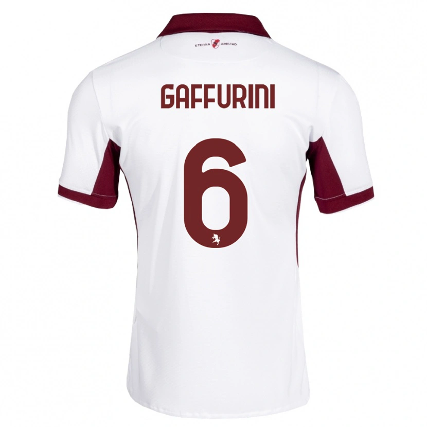 Danxen Mujer Camiseta Davide Gaffurini #6 Burdeos Blanco Rojo 2ª Equipación 2026/27 La Camisa